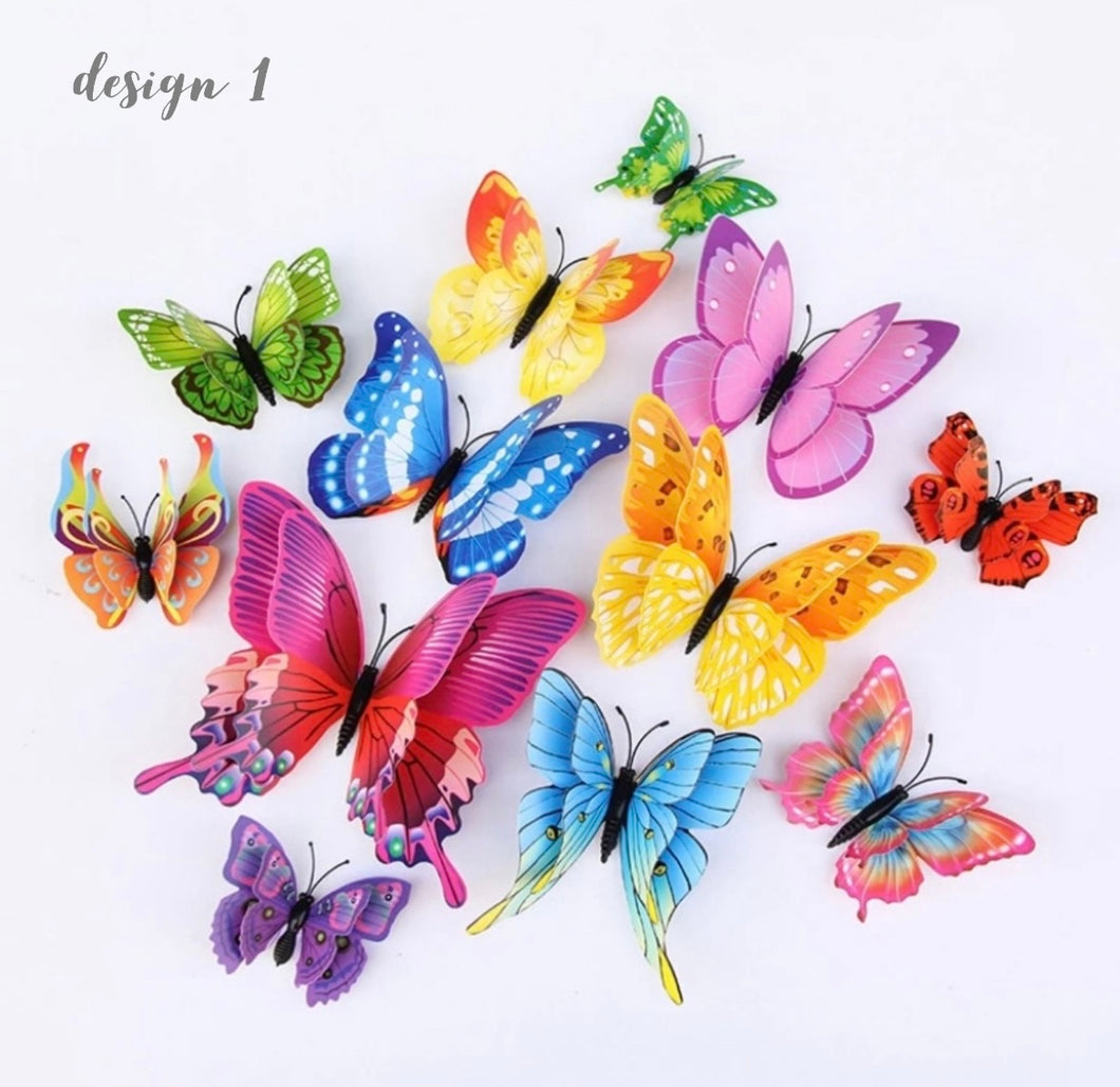 Butterfly 3D Multicoloured Stickers