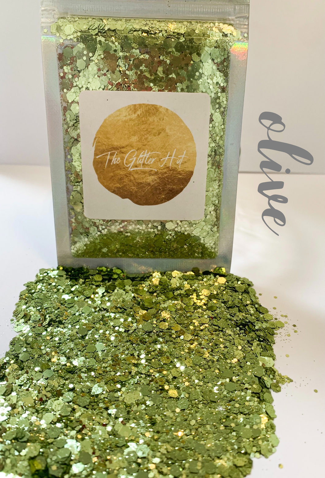 Chunky Fine Mixed 10g Glitter Bag - Olive