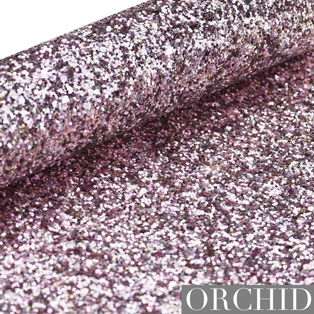 A4 Chunky Glitter Synthetic Faux Leather Sheet - Orchid