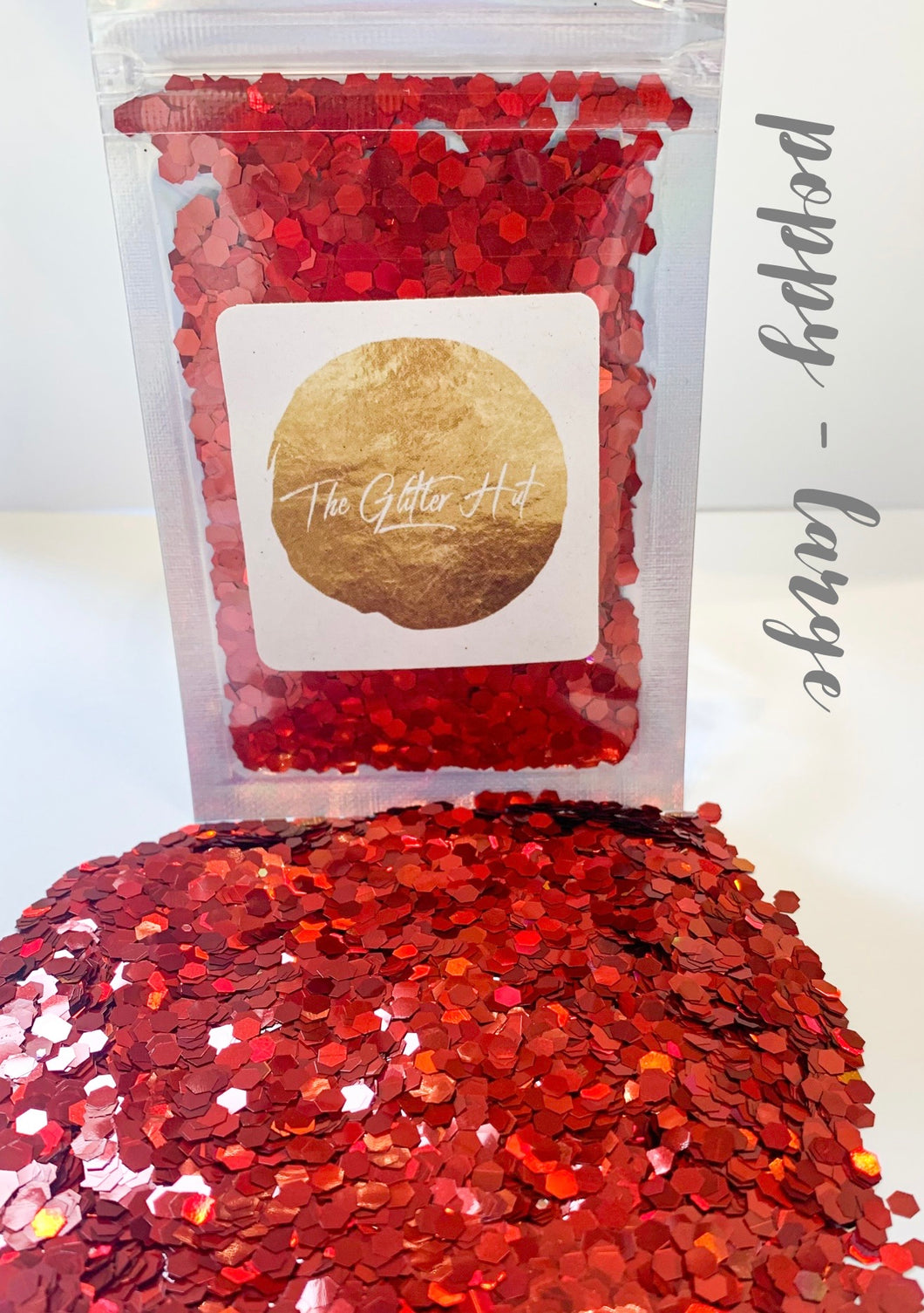 Large Chunky 10g Glitter Bag - Poppy