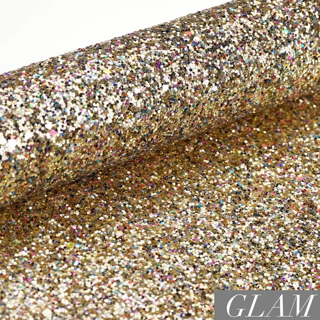 A4 Chunky Glitter Synthetic Faux Leather Sheet - Glam