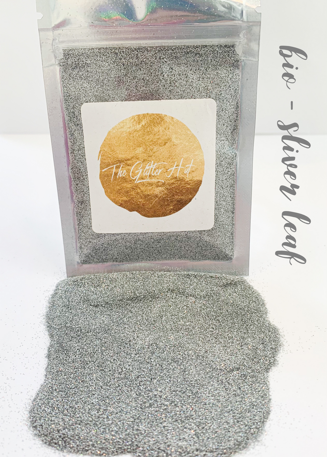 SALE Biodegradable Fine 10g Glitter Bag - Sliver Leaf