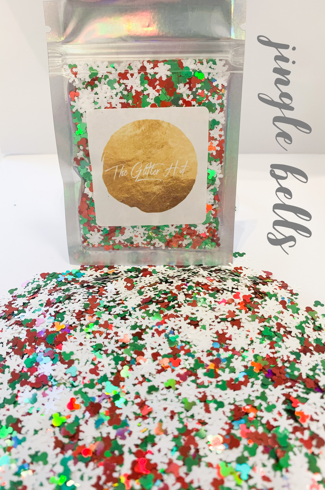 Shaped 10g Glitter Bag - Jingle Bells
