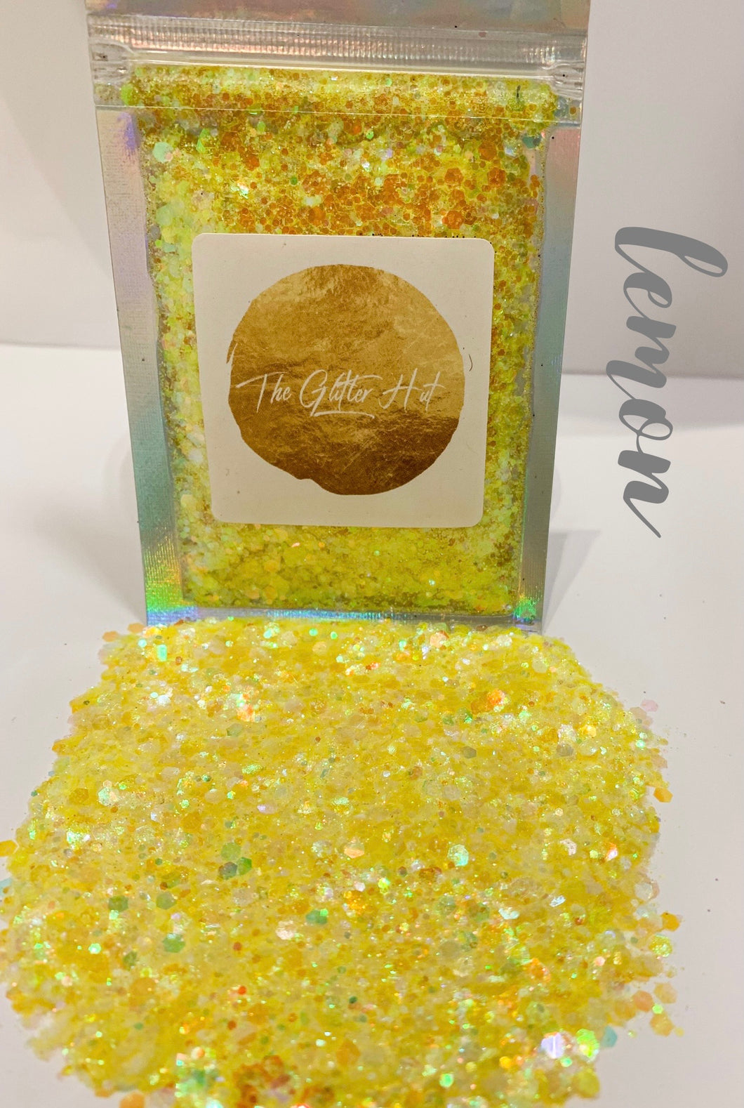 Chunky Fine Mixed Glitter Bag - Lemon