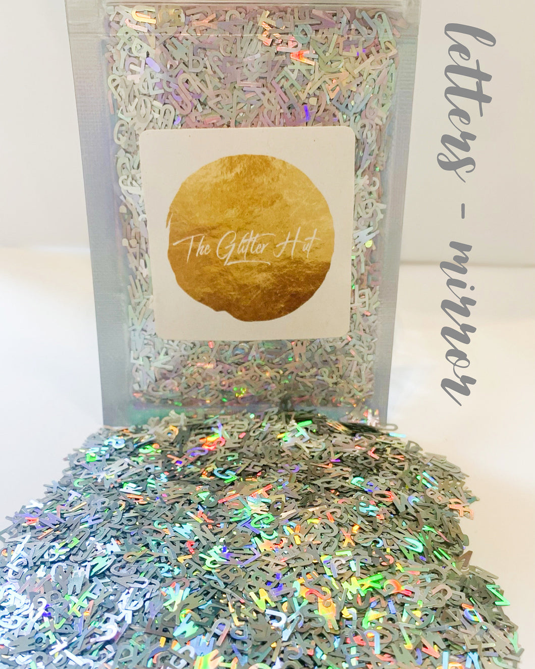 Shaped 10g Glitter Bag - Mirror Letters
