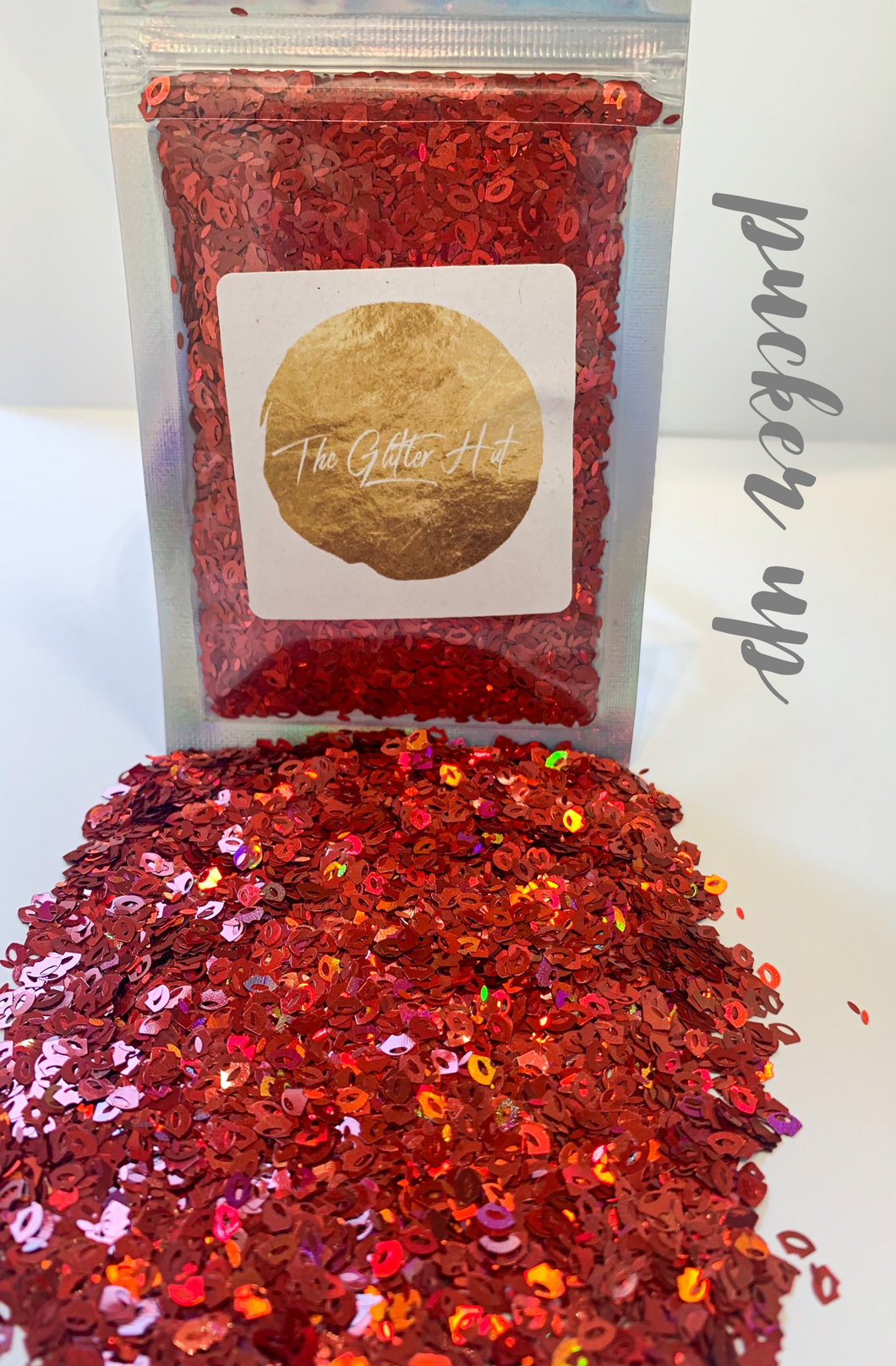 Shaped 10g Glitter Bag - Pucker up