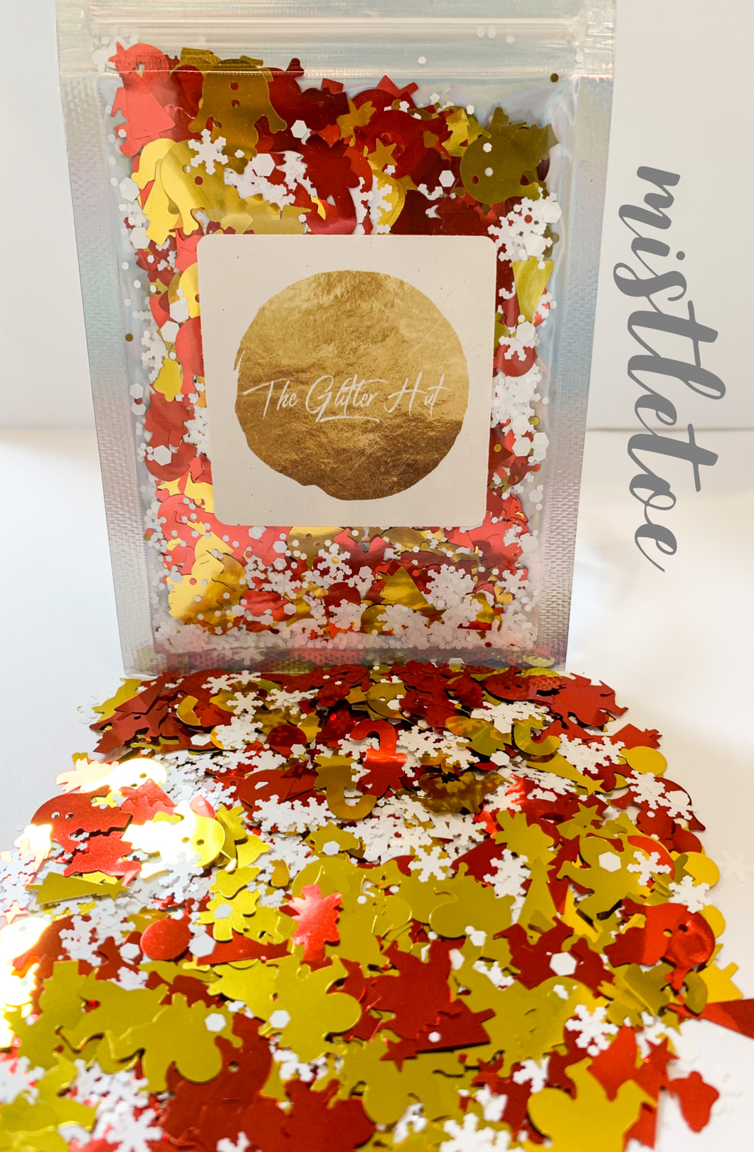 Shaped 10g Glitter Bag - Mistletoe