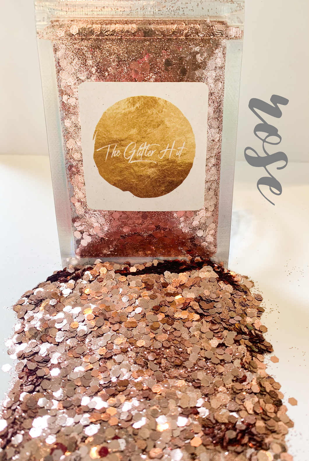 Chunky Fine Mixed 10g Glitter Bag - Rose